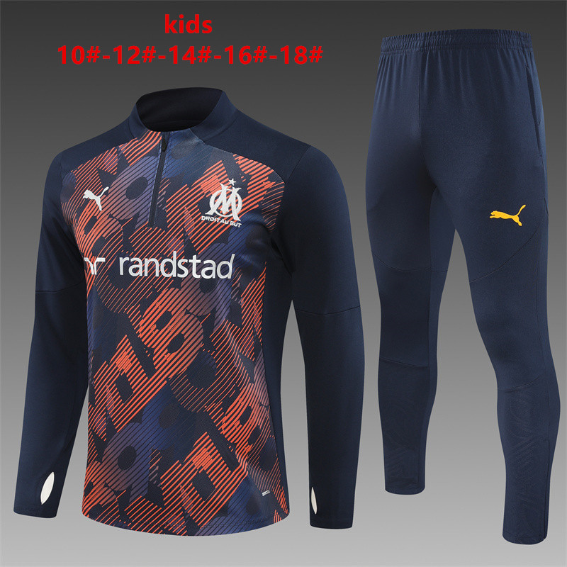 Kids Olympique Marseille Training Suit Orange – Royal 2024/25