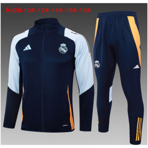 Kids Real Madrid Jacket + Pants Training Suit Royal 2024/25