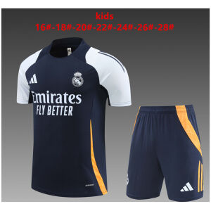 Kids Real Madrid Short Training Suit Royal 2024/25