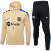 Mens Barcelona Hoodie Sweatshirt + Pants Training Suit Apricot 2024/25