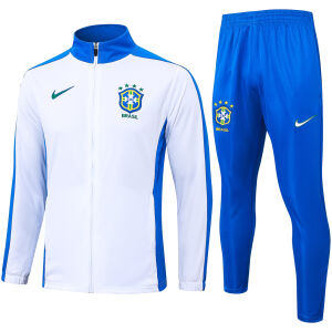 Mens Brazil Jacket + Pants Training Suit White 2024