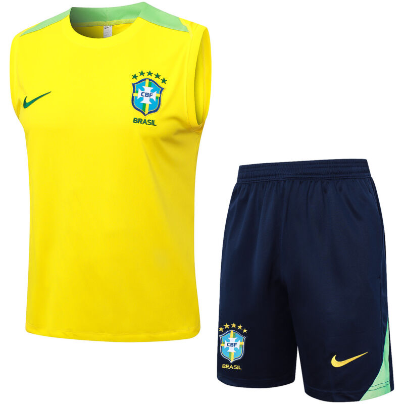 Mens Brazil Singlet Suit Yellow 2024
