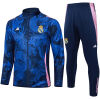 Mens Real Madrid Jacket + Pants Training Suit Blue Dragon 2024/25