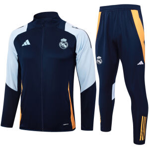 Mens Real Madrid Jacket + Pants Training Suit Royal – Light Blue 2024/25