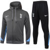 Mens Tottenham Hotspur Hoodie Jacket + Pants Training Suit Grey 2024/25