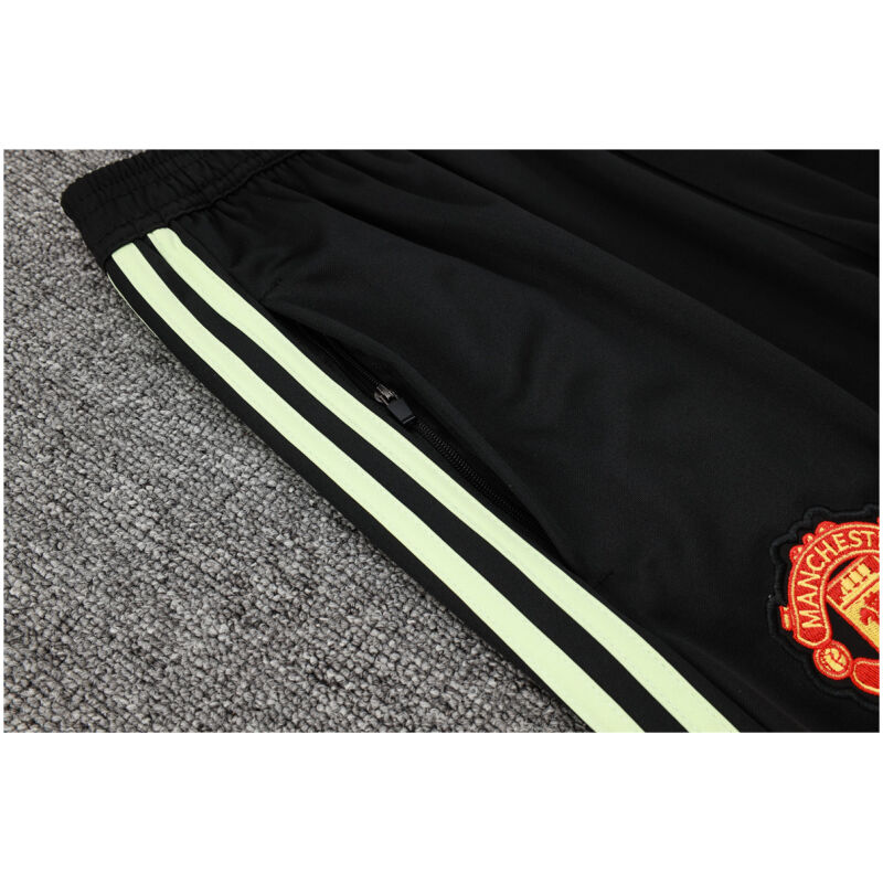 Mens Manchester United Jacket + Pants Training Suit Green – Black 2024/25