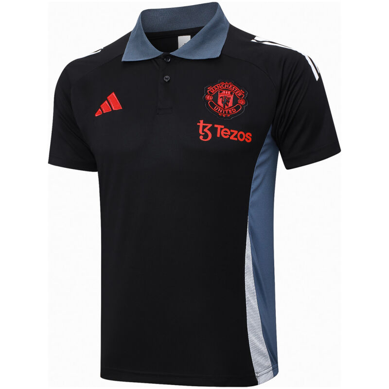 Mens Manchester United Polo Shirt Black 2024/25