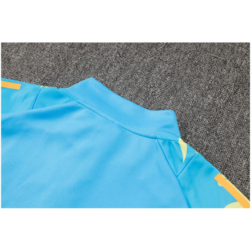 Mens Real Madrid Jacket + Pants Training Suit Light Blue Dragon 2024/25