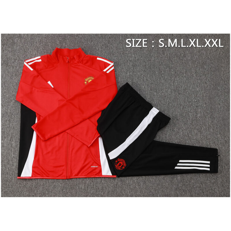 Mens Manchester United Jacket + Pants Training Suit Red 2024/25