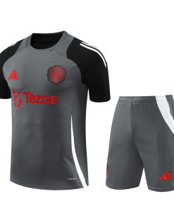 Mens Manchester United Short Training Suit Grey 2024/25