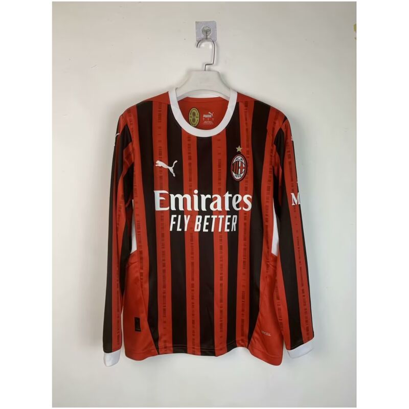 Mens AC Milan Home Jersey Long Sleeve 2024/25