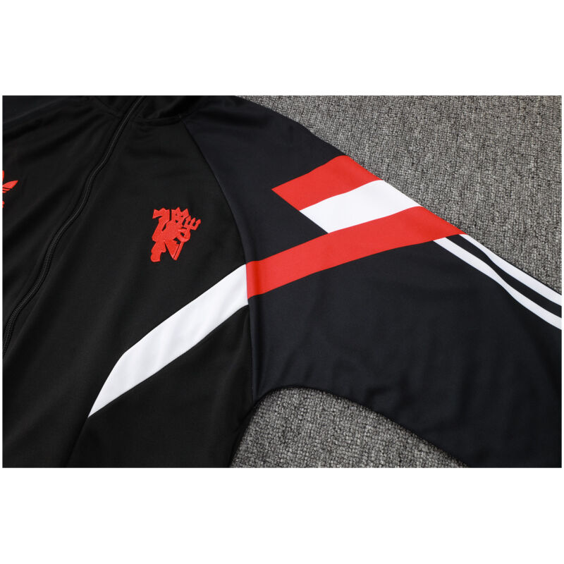 Mens Manchester United Jacket + Pants Training Suit Black 2024/25