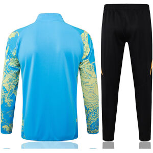 Herren Real Madrid Jacke + Hose Trainingsanzug Hellblau Dragon 2024/25