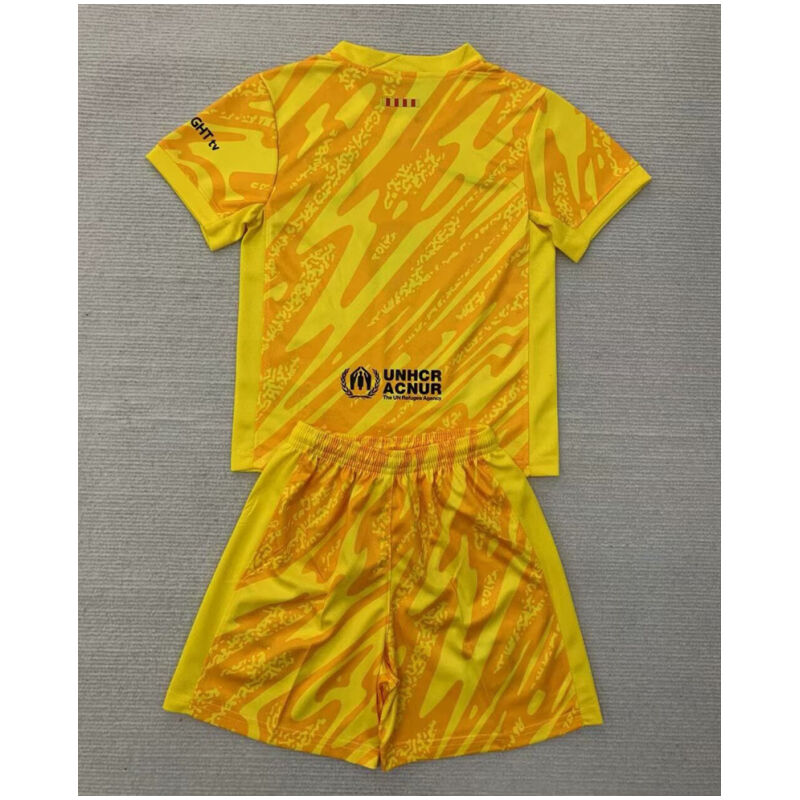 Kids Barcelona Yellow Goalkeeper Jersey 2024/25