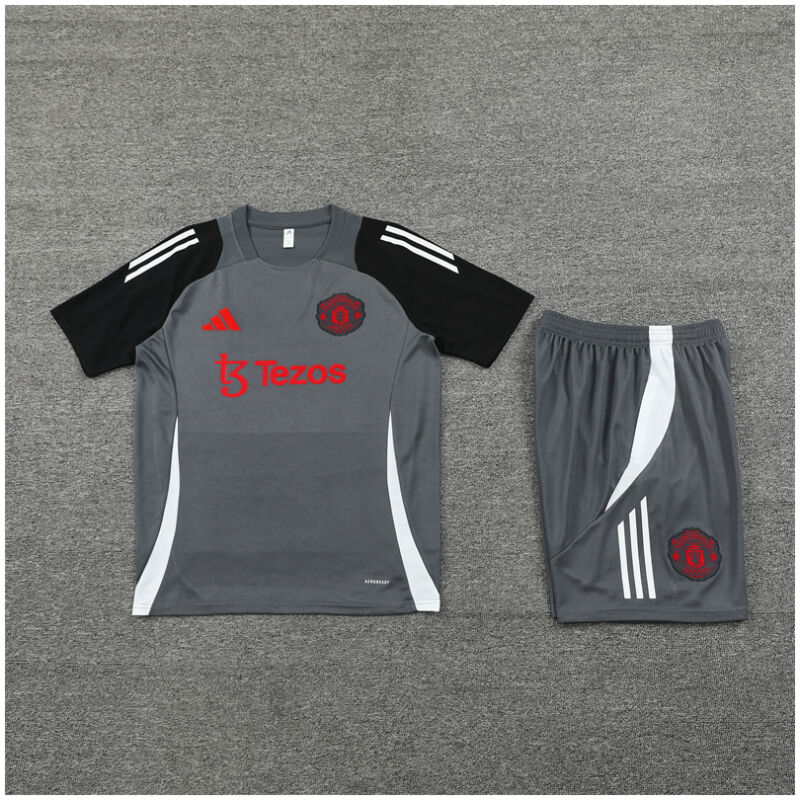 Mens Manchester United Short Training Suit Grey 2024/25