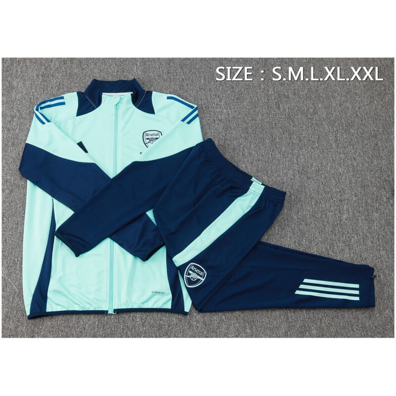 Mens Arsenal Jacket + Pants Training Suit Light Green 2024/25
