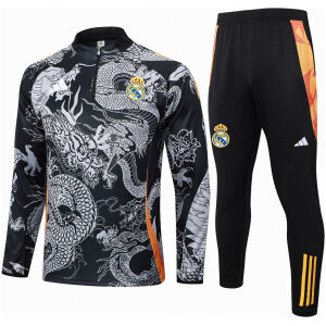 Herren Real Madrid Trainingsanzug Schwarz Dragon 2024/25