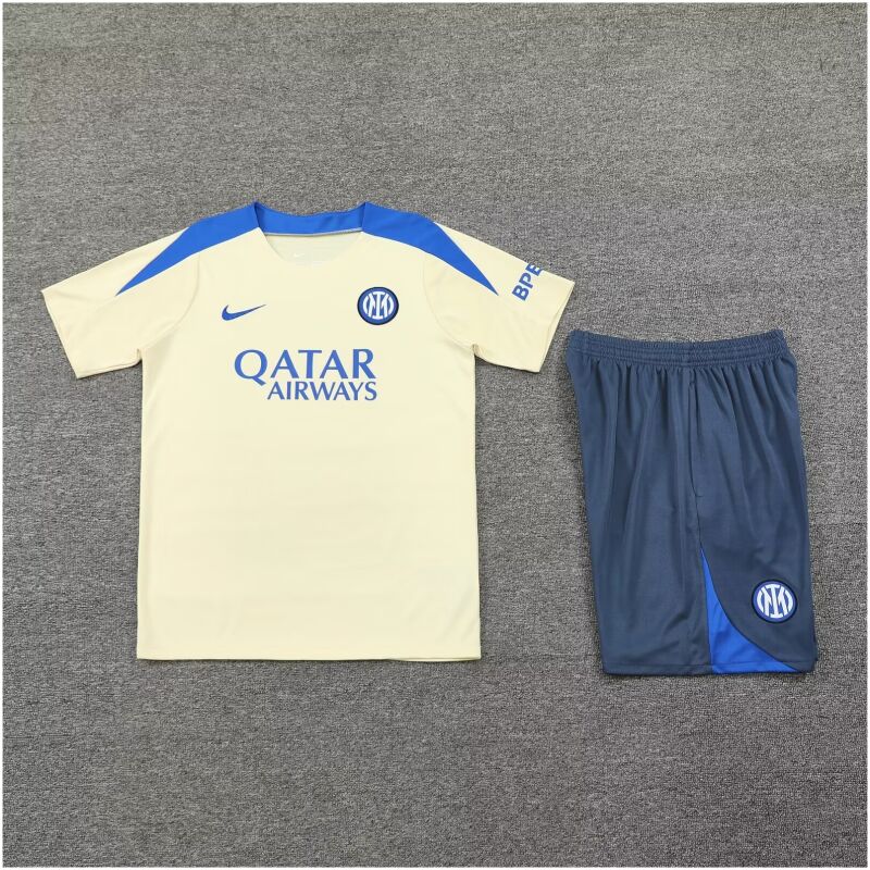 Mens Inter Milan Short Training Suit Yellow 2024/25
