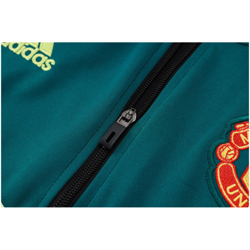 Mens Manchester United Jacket + Pants Training Suit Green – Black 2024/25