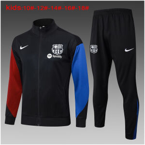 Kids Barcelona Jacket + Pants Training Suit Black 2024/25