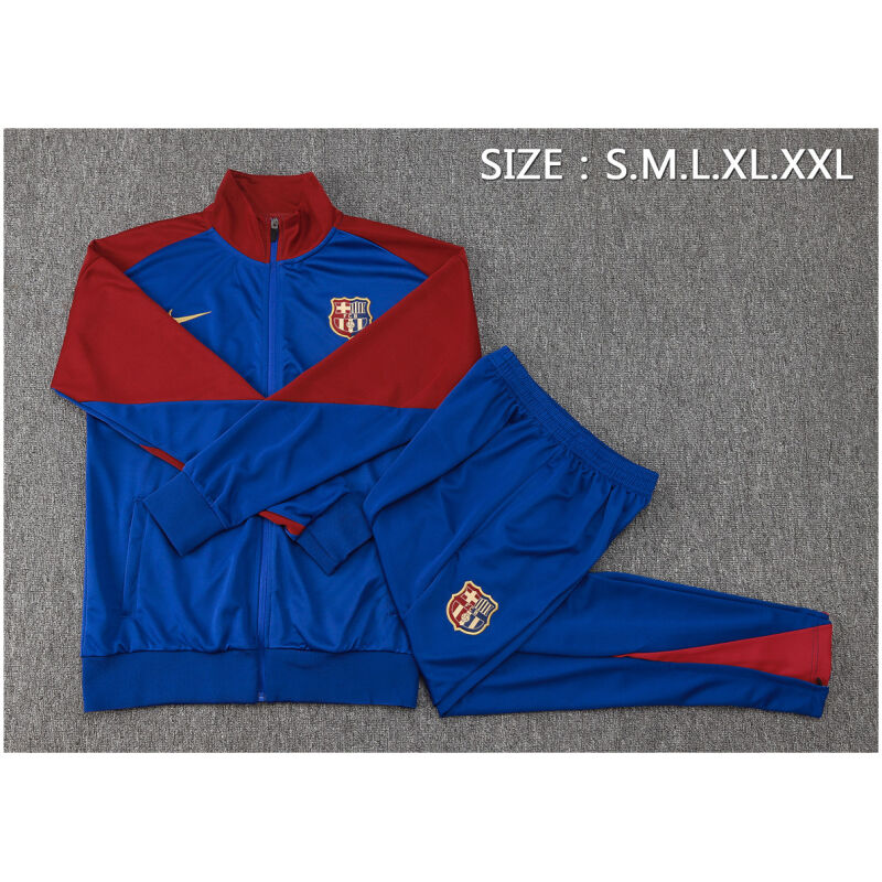 Mens Barcelona Jacket + Pants Training Suit Blue 2024/25