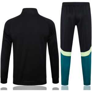 Mens Manchester United Jacket + Pants Training Suit Green – Black 2024/25