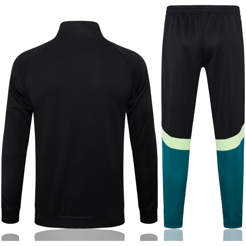 Mens Manchester United Jacket + Pants Training Suit Green – Black 2024/25