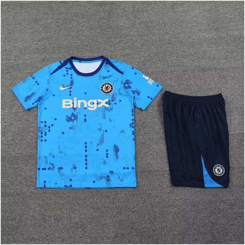 Mens Chelsea Short Training Suit Blue Pattern 2024/25