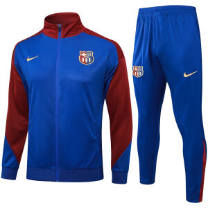 Mens Barcelona Jacket + Pants Training Suit Blue 2024/25