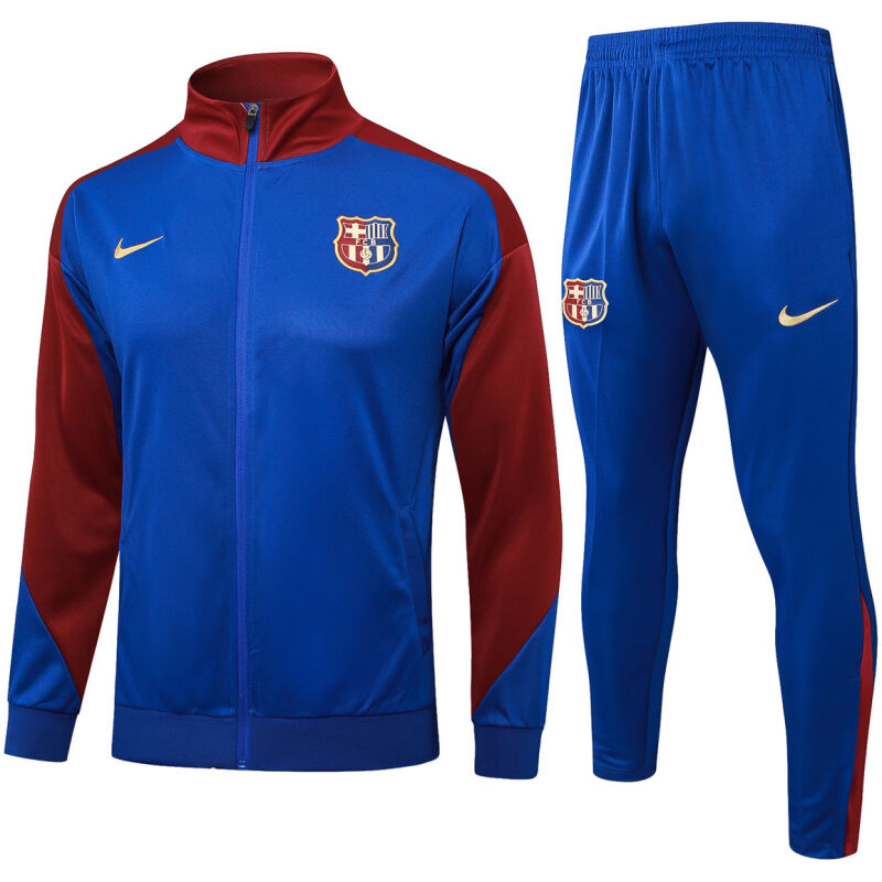 Mens Barcelona Jacket + Pants Training Suit Blue 2024/25