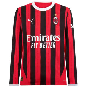 Mens AC Milan Home Jersey Long Sleeve 2024/25