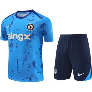 Mens Chelsea Short Training Suit Blue Pattern 2024/25