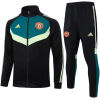 Mens Manchester United Jacket + Pants Training Suit Green - Black 2024/25