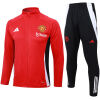 Mens Manchester United Jacket + Pants Training Suit Red 2024/25