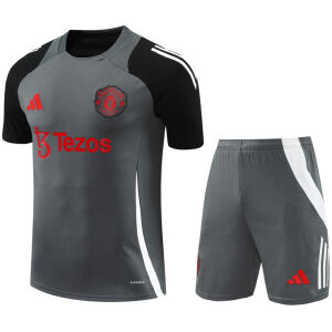 Mens Manchester United Short Training Suit Grey 2024/25