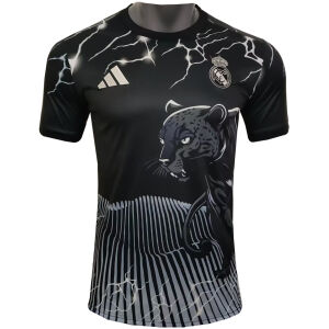 Mens Real Madrid Special Edition Black Leopard Jersey 2024/25