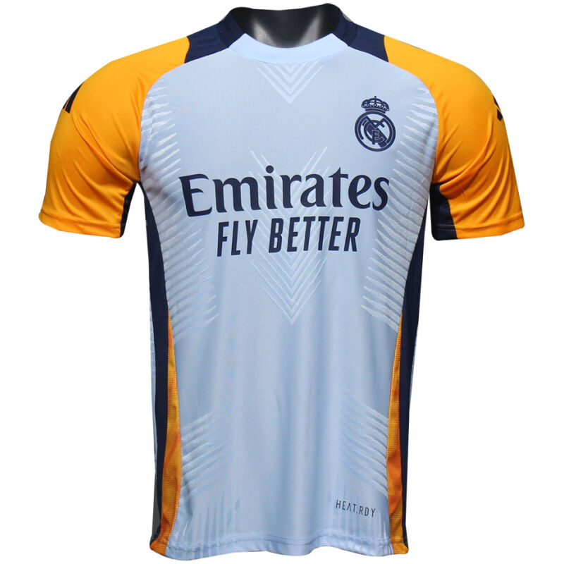 Mens Real Madrid Pre-Match Light Blue Authentic Jersey 2024/25 – Match