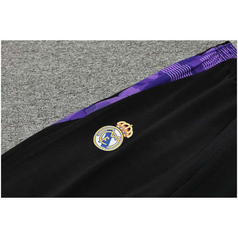 Mens Real Madrid Hoodie Sweatshirt + Pants Training Suit Black 2024/25
