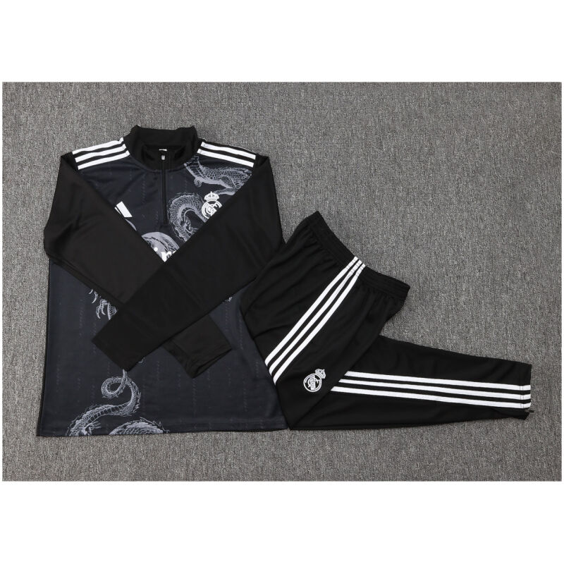 Kids Real Madrid Training Suit Black Dragon 2024/25