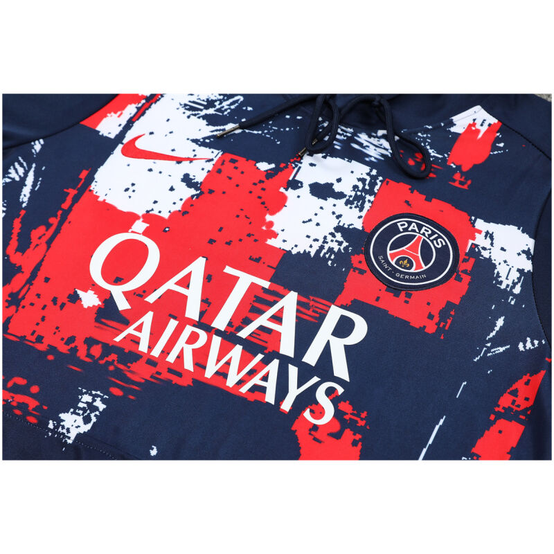 Mens PSG Hoodie Sweatshirt + Pants Training Suit Royal Patterns 2024/25