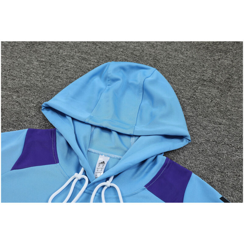 Mens Argentina Hoodie Sweatshirt + Pants Training Suit Light Blue 2024/25