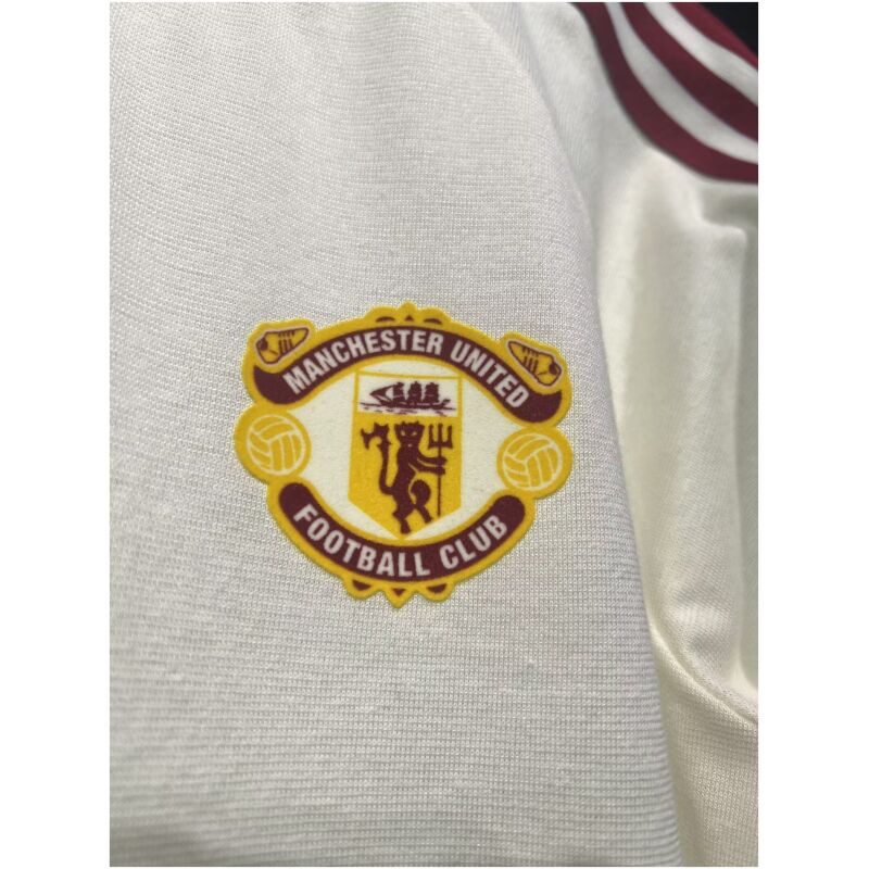 Mens Adidas Originals Manchester United Jersey 3 Stripes Pure Cotton White Shirt 2024/25 – Match