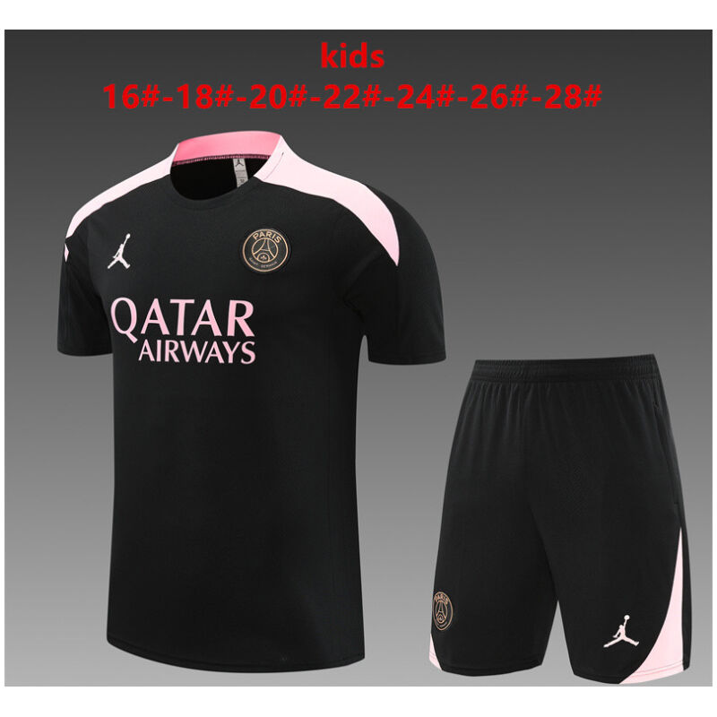 Kids PSG x Jordan Short Training Suit Black 2024/25