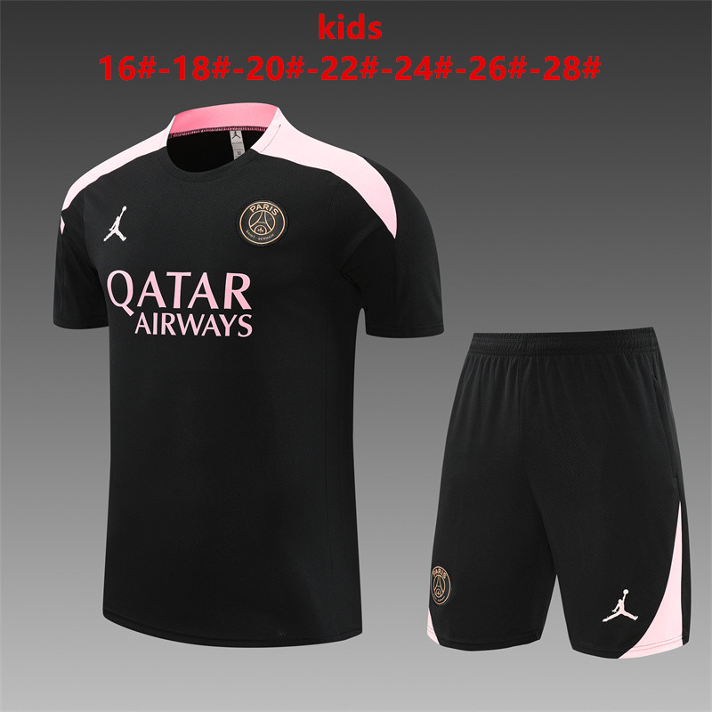 Kids PSG x Jordan Short Training Suit Black 2024/25