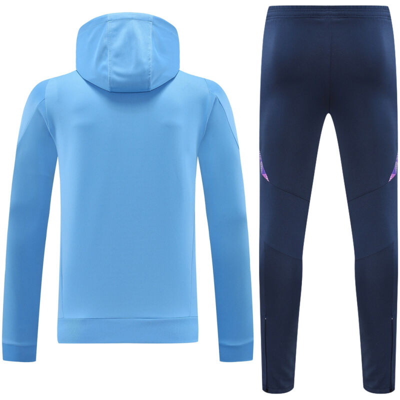 Mens Argentina Hoodie Sweatshirt + Pants Training Suit Light Blue 2024/25