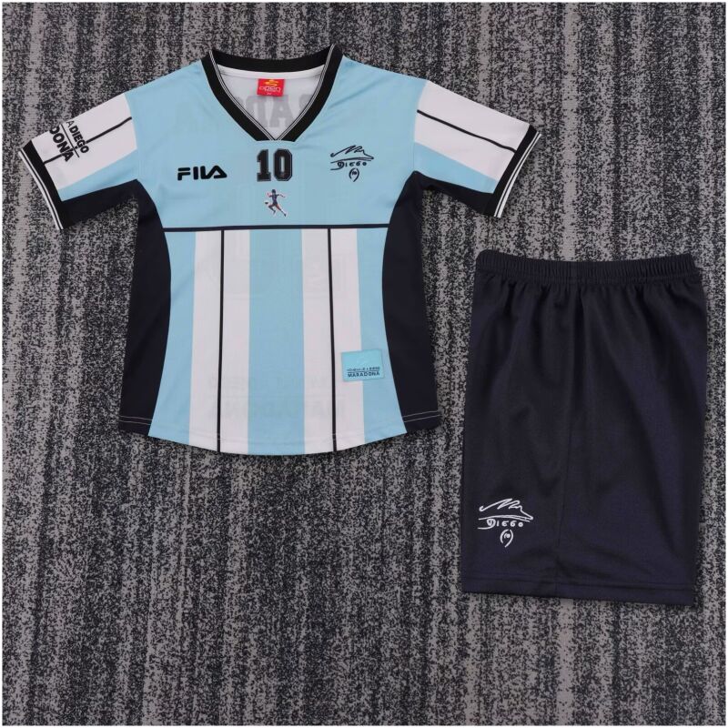 Kids Retro Argentina Maradona Jersey 2001