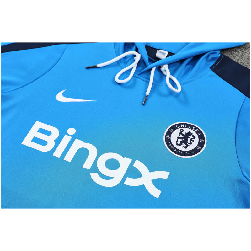 Mens Chelsea Hoodie Sweatshirt + Pants Training Suit Blue 2024/25