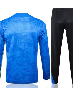 Mens Barcelona Training Suit Green – Blue 2024/25