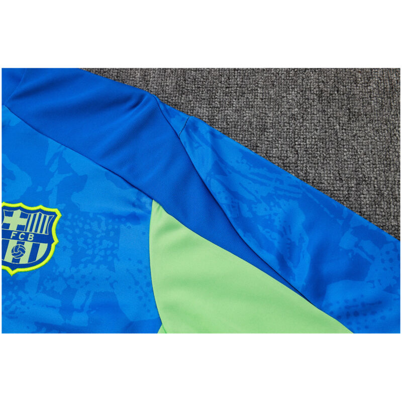 Mens Barcelona Training Suit Green – Blue 2024/25