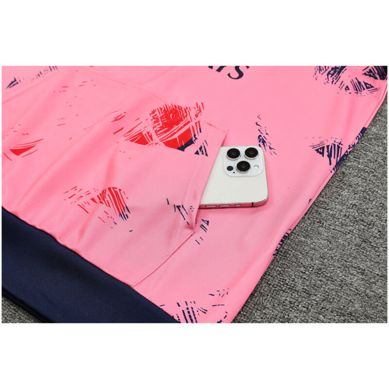 Mens PSG x Jordan Hoodie Sweatshirt + Pants Training Suit Pink Patterns 2024/25